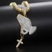 Unisex hip hop zircon pendant prayer gesture cross full diamond color gold plated necklace hot selling jewelry_ipsvogv.com