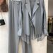 Women's Clothing High grade sun proof suit in summer chiffon splicing two piece jacket, high waist wide leg trousers, two piece suit_ipsvogv.com