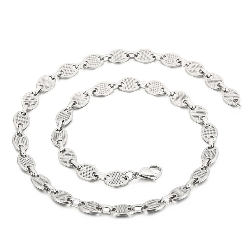 Women's Jewelry Titanium Steel Necklace Simple And Advanced Sense Of Fashion Coffee Bean Pig Nose Stainless Steel Gold Titanium Steel Necklace_ipsvogv.com