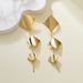 Jewelry Metallic Water Drop Leaf Electroplated Simple Niche Elegant High-end Earrings_ipsvogv.com