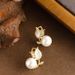 Korean Version Exquisite And Sweet Diamond Inlaid Zircon Pearl Tulip Earrings, Niche Temperament, Personality, High-end_ipsvogv.com