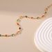 Bohemian style colored glass diamond clavicle chain plated with K real gold chain holiday style travel ethnic style necklace_ipsvogv.com
