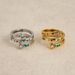 Unisex INS Retro Style Real Gold Electroplated Colored Zircon Heart Arrow Ring_ipsvogv.com