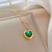 Full Body 【 Titanium Steel 】 Green Love Female Niche Design Minimalist Pendant Short Collarbone Chain Korean Version 【 】_ipsvogv.com
