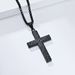 Hammered titanium steel cross necklace irregular hand hammered neutral cold style wear pendant_ipsvogv.com