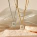 Double Layer Geometric Square Shell Necklace - Stainless Steel Fashion Jewelry For Women_ipsvogv.com