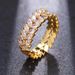 Women's Ring Platinum Plated 3A Double Row Zircon Full Diamond Ring Rose Gold Plated Gold Luxury Ladies Popular Jewelry Batch_ipsvogv.com