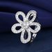 Live New Five Petal Flower Three Piece Set With Luxurious Diamond Rings, Necklaces, Earrings, Fashionable Temperament_ipsvogv.com