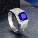 Emerald Cut Green Tsavorite Plated Men's Fashion Personality Diamond Wedding Ring_ipsvogv.com