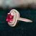 Sanjie Rose Gold Jewelry Inlaid With Natural Pigeon Blood Red Zircon Ring, Classic Square Women's Ring_ipsvogv.com