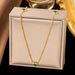 Fashioable, Simple, Iche, Versatile, Emerald Stailess Steel Circle, Heart Ecklace, Bracelet Accessories Set For_ipsvogv.com