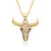 Women’s Jewelry Set Fashion New Product Micro Inlaid Zircon Goat Head Trendy Personality Animal Head Pendant Necklace_ipsvogv.com