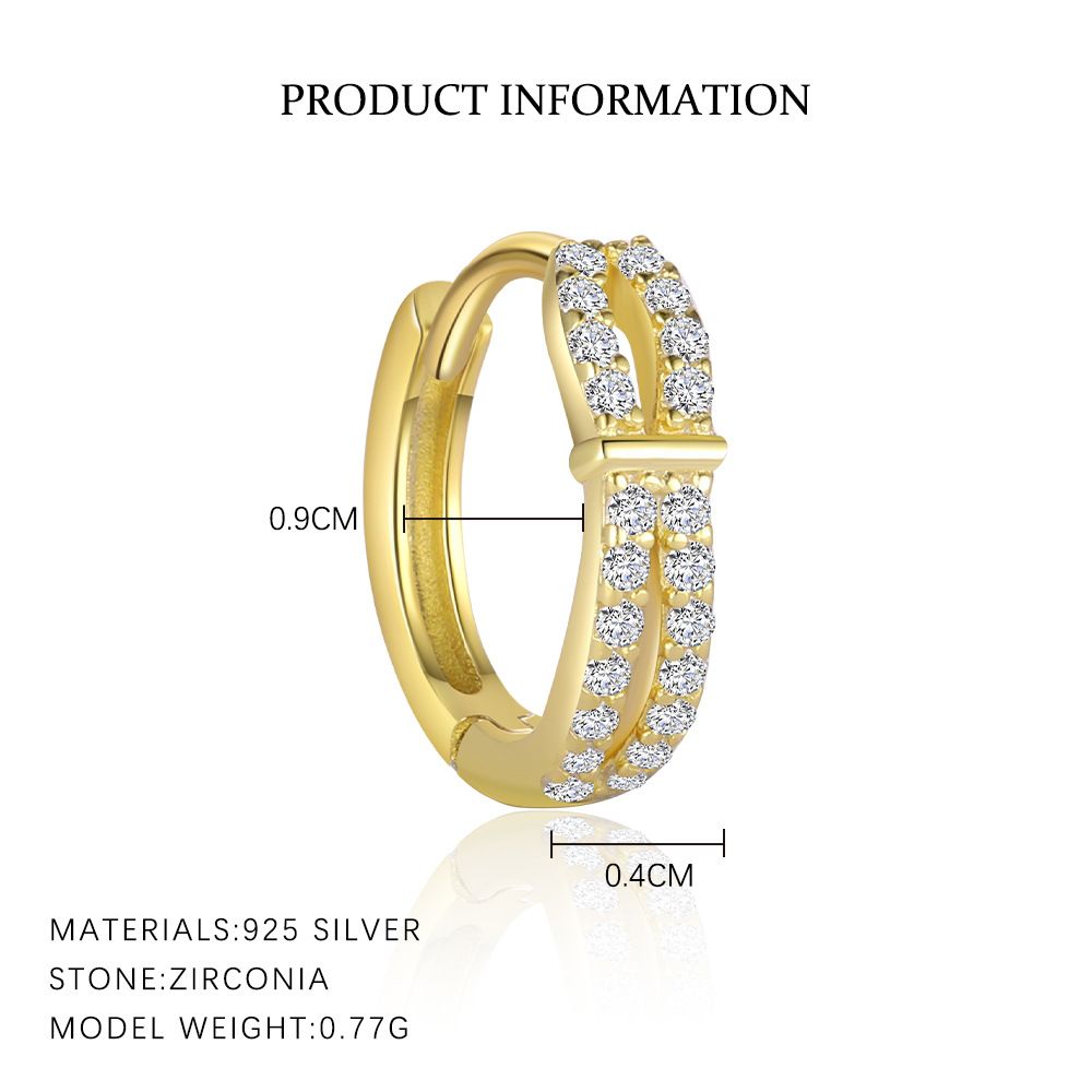 Women's Jewelry S925 Sterling Silver Simple And Fashionable Square Earrings Light Luxury Diamond Studded Niche Design Earrings_ipsvogv.com