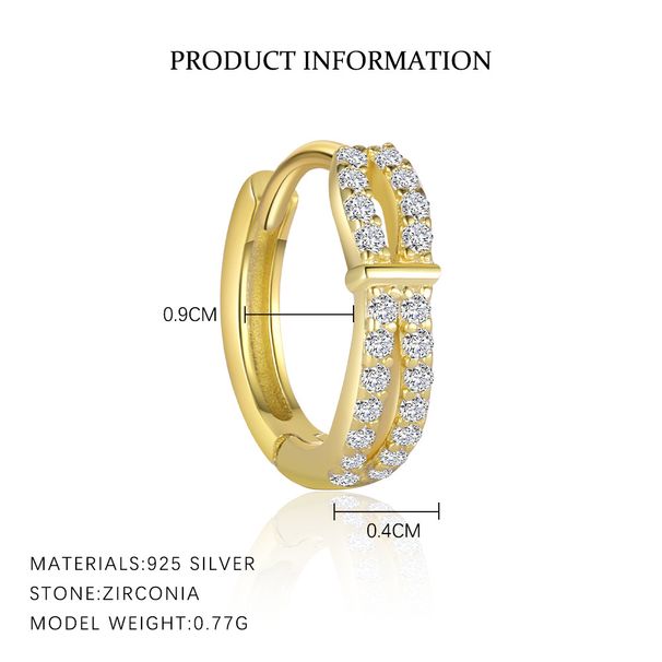 Women's Jewelry S925 Sterling Silver Simple And Fashionable Square Earrings Light Luxury Diamond Studded Niche Design Earrings_ipsvogv.com