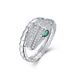 Snake wrapped full diamond design ring female S925 silver inlaid colored gem snake bone finger ring light luxury_ipsvogv.com