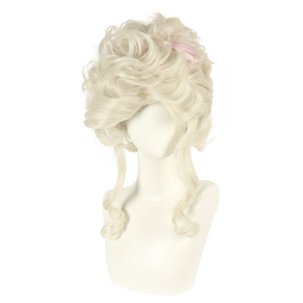 18th century French retro golden wig Marie Antoinette cos tall hat wig Halloween costume_ipsvogv.com