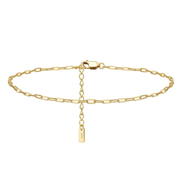 Women's Jewelry Paper Clip Various Specifications 925 Sterling Silver Necklace 14K Gold Men And Women Plain Chain Clavicle Chain_ipsvogv.com