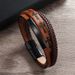 New Style Jewelry Printed Cross Men's Leather Woven Magnetic Buckle Bracelet Versatile Simple Wristband_ipsvogv.com
