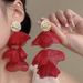 Women’s Jewelry Set Fashion Retro Chiffon Petal Tassel Earrings Style Super Fairy Atmosphere Earrings Light Luxury High End Atmosphere Earrings_ipsvogv.com