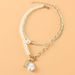 Jewelry Fashion Pearl Chain Splicing Necklace Retro Alloy Resin Pendant Necklace_ipsvogv.com