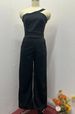 Women's Clothing summer new fashion slanted shoulder collar waist solid color wide leg jumpsuit for women_ipsvogv.com