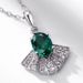 Small skirt fan shaped bright necklace S925 silver cultivated emerald retro clavicle chain light luxury_ipsvogv.com