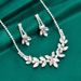 Women’s Jewelry Set Fashion Bridal Jewelry Set Rhinestone Crystal Flower Necklace Earrings Full Diamond Evening Dress Accessories_ipsvogv.com