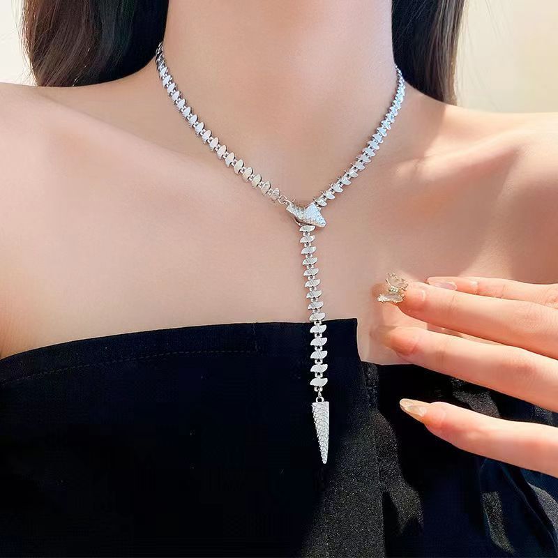 Racing Sister In Law Same Necklace For Women High End Sexy Collar Light Luxury Elegance Snake Bone Chain Neckchain Trend_ipsvogv.com