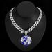 Hip Hop New Product Drip Oil Blue Planet Earth Pendant Personalized Fashion Alloy Cuban Necklace Trend_ipsvogv.com