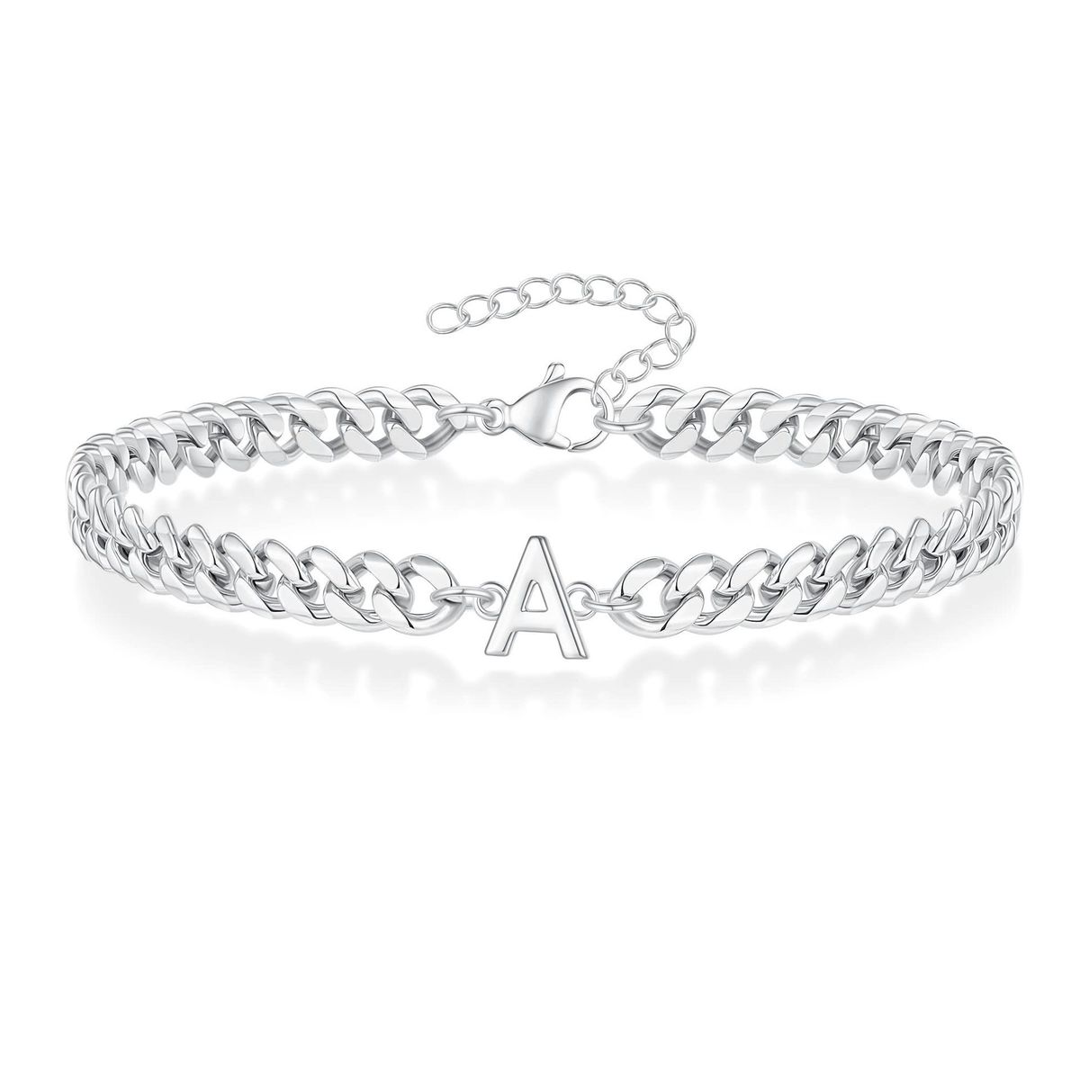 Magic Chain 26 Initials Men's Stainless Steel Non-Fading Couple Cuban Bracelet Jewelry_ipsvogv.com