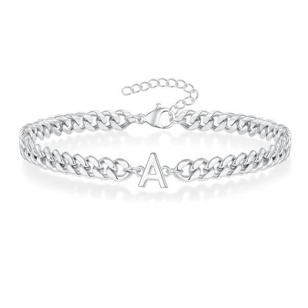 Magic Chain 26 Initials Men's Stainless Steel Non-Fading Couple Cuban Bracelet Jewelry_ipsvogv.com