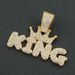 Hip hop cool glossy king letter pendant necklace necklace Men's trendy cool Cuban chain accessories_ipsvogv.com