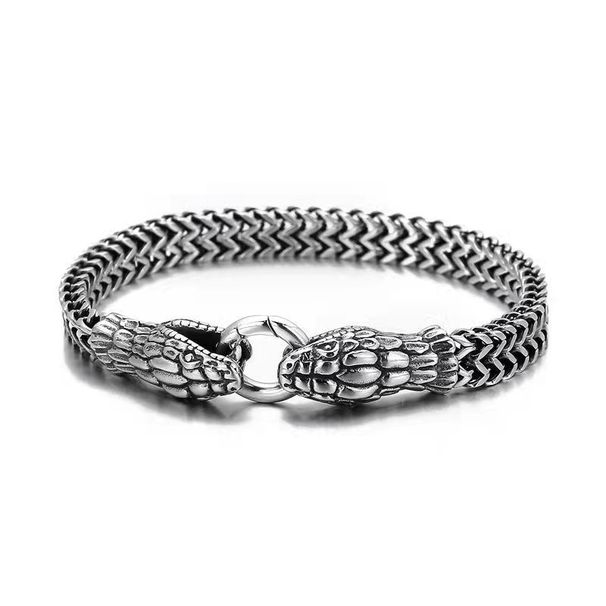 Dominant Python Head Bracelet For Men Stainless Steel Personality Jewelry Hip Hop_ipsvogv.com