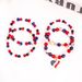 Patriotic Heart Flag Beaded Bracelet Set - Natural Stone Beads, Handcrafted Unisex Jewelry For Men And Women, Perfect For Independence Day Gifts_ipsvogv.com