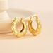 Women’s Jewelry Set Fashion Copper Plated Real Gold Frosted C Shaped Hollow Earrings Retro Geometric Oval Thread Earrings_ipsvogv.com