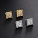 Unisex popular square full diamond thread earrings trendy men's personality all match earrings hip hop earrings hot sale_ipsvogv.com