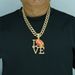 Hot Orange Color Diamond LOVE Rugby Alloy Pendant, Hip-hop Personality, Niche Design, Men's Necklace_ipsvogv.com