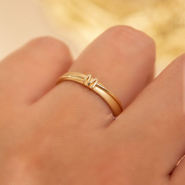 Super Custom Wedding Couple Style, Letter Ring, One Pair Men's And Women's Rings, Vacuum Plated, Student Gift_ipsvogv.com