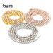 Hip Hop For Men 3mm 4mm Alloy Rhinestone One Row Tennis Chain Gold Silver Simple Versatile Necklace_ipsvogv.com