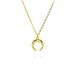 Plated Crescent Moon Pendant Necklace - Copper Base With Color Protection, Elegant Travel Jewelry For Women_ipsvogv.com