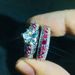 Fashion heart shaped zircon platinum ring for women red corundum double layer engagement ring_ipsvogv.com
