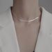S Pure Silver Flat Snake Bone Instagram Cool Wind Blade Fashion Necklace Women's Choker Collar Chain Item Jewelry_ipsvogv.com