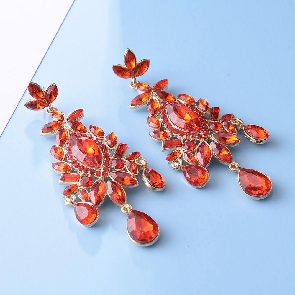 Exaggerated trend earrings for women with diamonds, high end retro fashion pendant jewelry, earrings, crown_ipsvogv.com