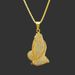 Hip Hop Rapper Exaggerated Diamond Prayer Hand Pendant Necklace Street Trendsetter Personality Accessory_ipsvogv.com