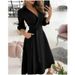 Women's Clothing 2024 Hot Spring and Summer Fashion Short Sleeve V Neck Print Hip wrapped Women's Clothing_ipsvogv.com