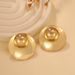 Irregular Design Metal Wave Fashion Simple Glossy Niche C-shaped Stud Earrings_ipsvogv.com