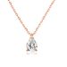 Unisex water drop pear shaped women's pendant necklace Single diamond zircon plated real gold clavicle chain_ipsvogv.com
