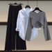 Women's Clothing Knitted sweater shirt wide leg pants three piece suit large size women's clothing women's fashion slim_ipsvogv.com