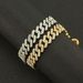 Hip hop trendy style inlaid men's cool colored diamond Cuban bracelet, and decorative accessories_ipsvogv.com