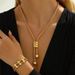 Copper 14K Gold Plated Retro Solid Color Jewelry Set_ipsvogv.com